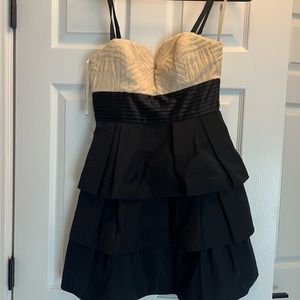 BCBG MaxAzria dress, strapless or with black straps, built in bra